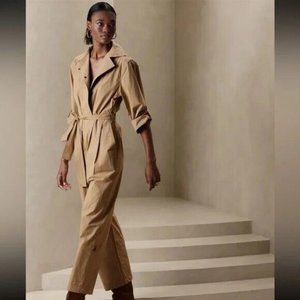 Banana Republic Finely Poplin Jumpsuit - New British Khaki